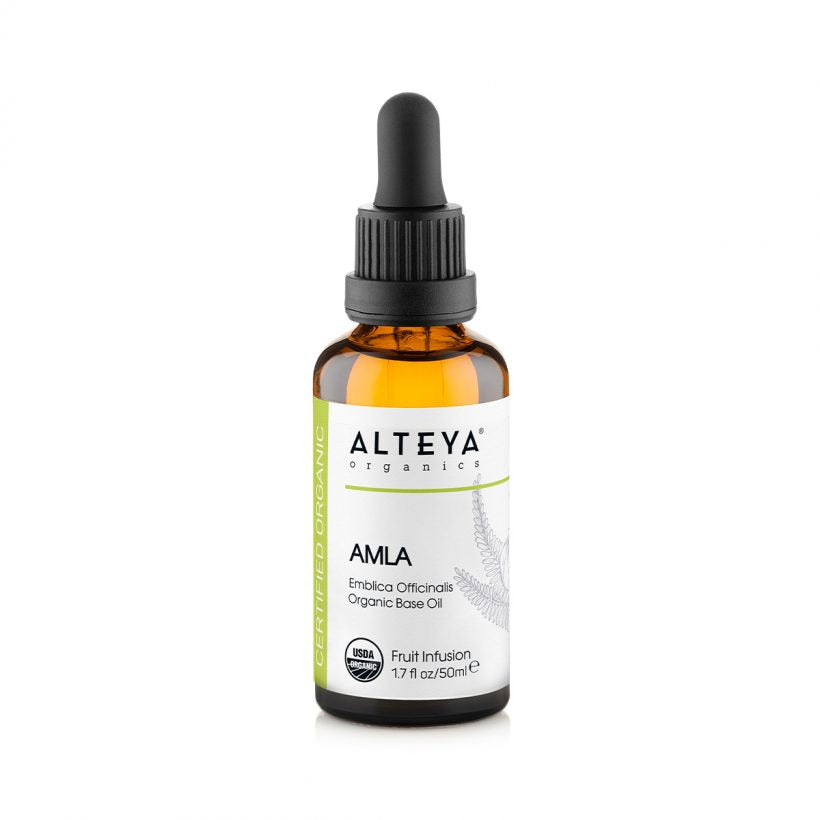 Organic-carrier-oils-organic-Amla-Oil_50ml-alteya-organics_box - Skin Application—apply a few drops daily or as needed to entire face – on its own or after water-based treatments. Use only as directed on unbroken skin. Hair Application—add a few drops on the scalp and hair lengths. Let it stay for 30 min to an hour. Then wash with shampoo.