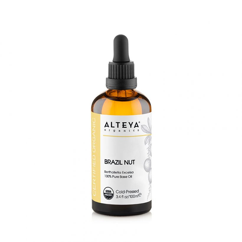 Our nutrient-rich Brazil nut oil, with its antioxidant and moisturizing properties, works wonderfully on dry, aging, and sensitive skin. It also conditions dry, brittle hair. Brazil nut oil is distinguished by its dry touch and the ability to penetrate the epidermis both easily and deeply.