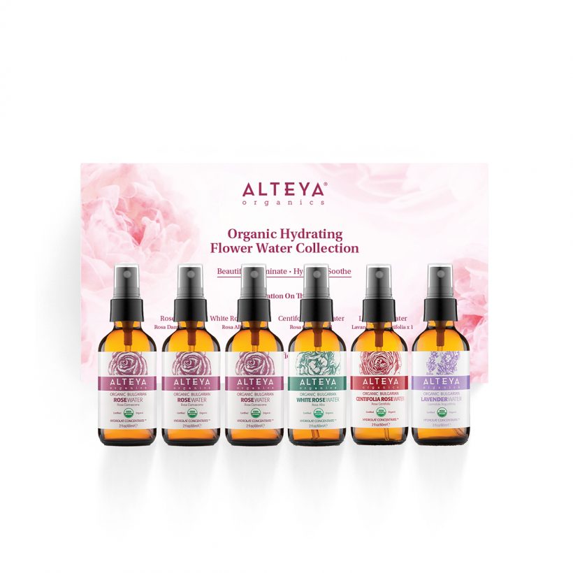 Floral-Waters-Organic-Hydrating-Flower-Water-Collectio-6-bottles-60ml-in-a-box-Alteya-Organics