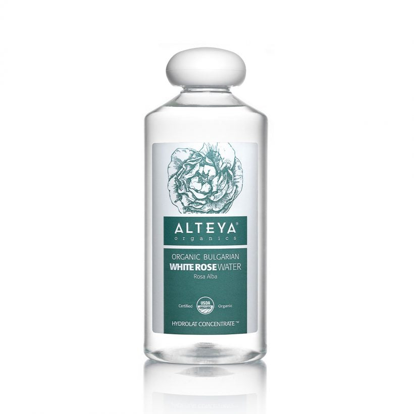 Alteya’s 100% pure, steam distilled white rose water is made of fresh, organic Rosa Alba blossoms one of the rarest oil-bearing roses. As compared to our pink Rosa Damascena water, this one has lighter and more delicate floral aroma. It carries all the fragrance complexity of the white Rose Alba. By using a unique distillation technique, which embodies century-old traditions and modern technologies we distill a special grade white rose flower water that preserves the biodynamic energy of the rose plant.