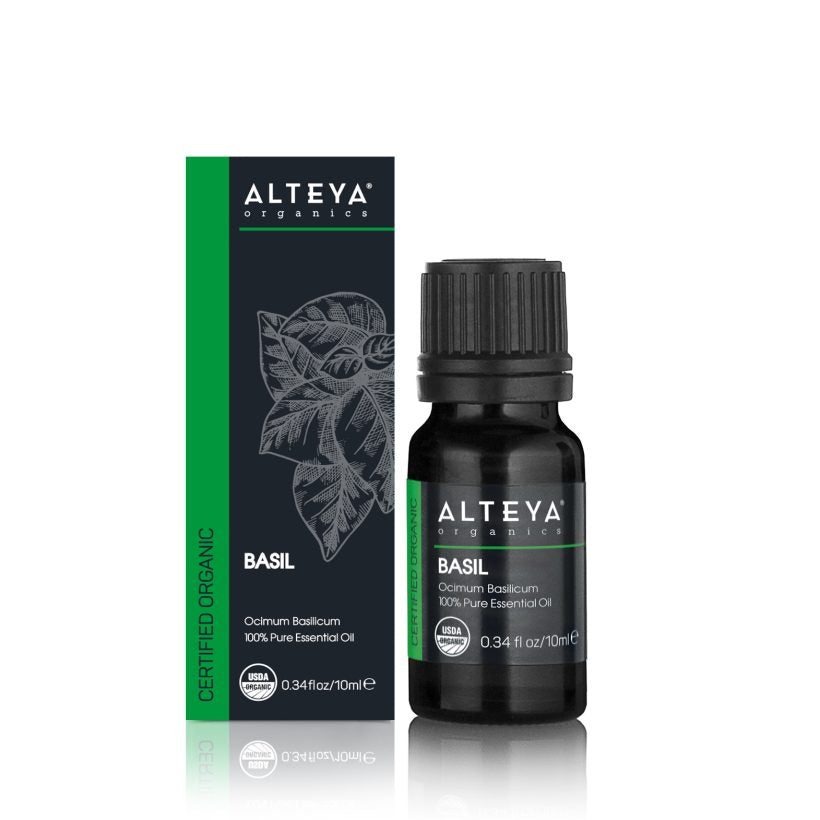 Applied topically, Basil oil has purifying, tightening and stimulating action and is known to promote rejuvenated and brighter-looking skin appearance. Basil oil could also support healthy hair growth and promote better scalp circulation.