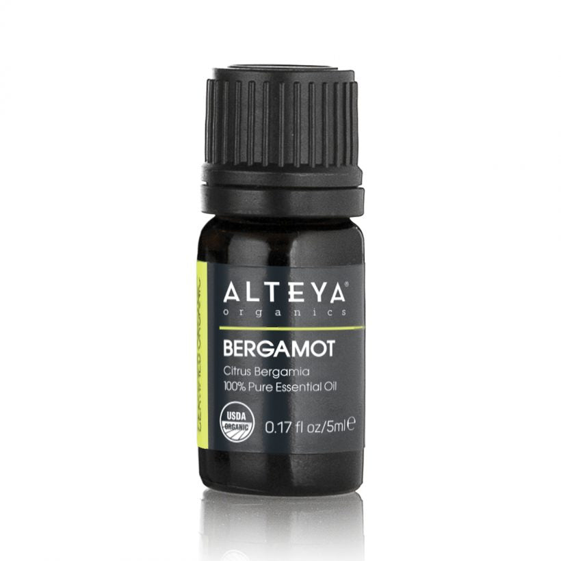 Bergamot essential oil is extracted from the peel of the small citrus fruit of the Citrus Bergamia tree by cold pressing. The oil thus obtained has a strong pleasant citrus aroma and is greenish-yellow in color.