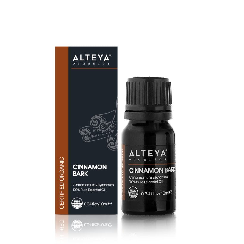 Our organic Cinnamon Bark oil has powerful, distinct, very warm and spicy-sweet aroma, resembling the well-known scent of the cinnamon spice. It is characterized with high Cinnamaldehyde concentration which makes this oil quite strong, therefore it requires a lower dilution rate when applied topically. Cinnamon bark oil is known to have antioxidant qualities which makes it beneficial for premature aging skin.