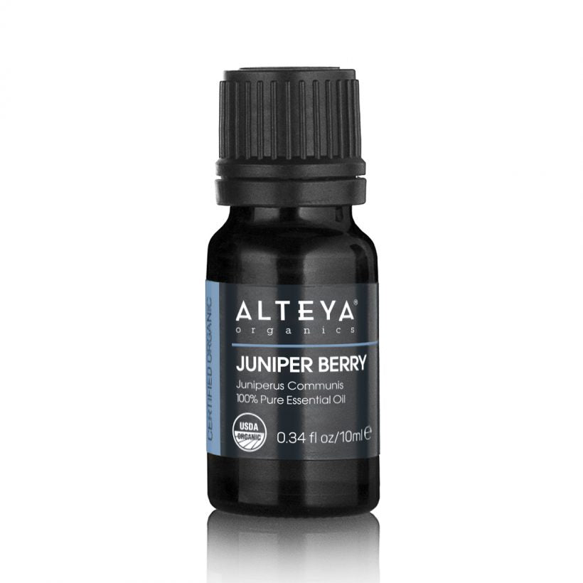 Used cosmetically Juniper essential oil, thanks to its natural antiseptic properties, purifies skin leaving a dewy complexion. Known for its detoxifying and antioxidant effect it also works to protect the skin from enviromental stressors. Juniper berry oil is also reputed to help regulate skin conditions caused by hormonal disorders.