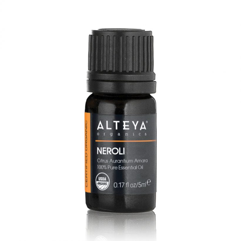 Neroli essential oil is steam-distilled from the flowers of the evergreen bitter orange tree called Citrus Aurantium Amara. An interesting fact is that 3 different essential oils are produced from different parts of the same tree (bitter orange essential oil is made by cold-pressing the peels of the fruits, while Petitgrain oil is made from the steam-distilled leaves).