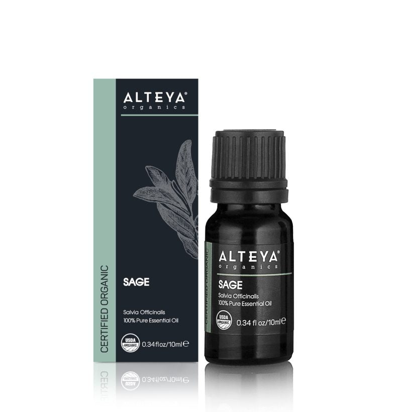 When applied topically, sage oil eliminates toxins, provides relief to small skin abrasions, reduces the visibility of scars, stretch marks, wounds and swelling. Thanks to its hydrating and soothing properties, the oil is especially beneficial for dry or irritated skin. Sage oil is also used to relieve muscle and joint pain, provide relief to digestive problems and relieve skin conditions such as dermatitis and more.