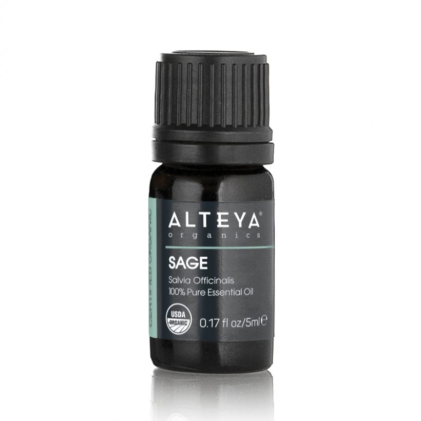 Sage essential oil is extracted by steam distillation from the leaves of Salvia Officinalis plant, also known as Garden Tea. The herb got its name from the Latin word “Selvere” which means “to save”. Sage oil is transparent to light yellow liquid with fresh scent.