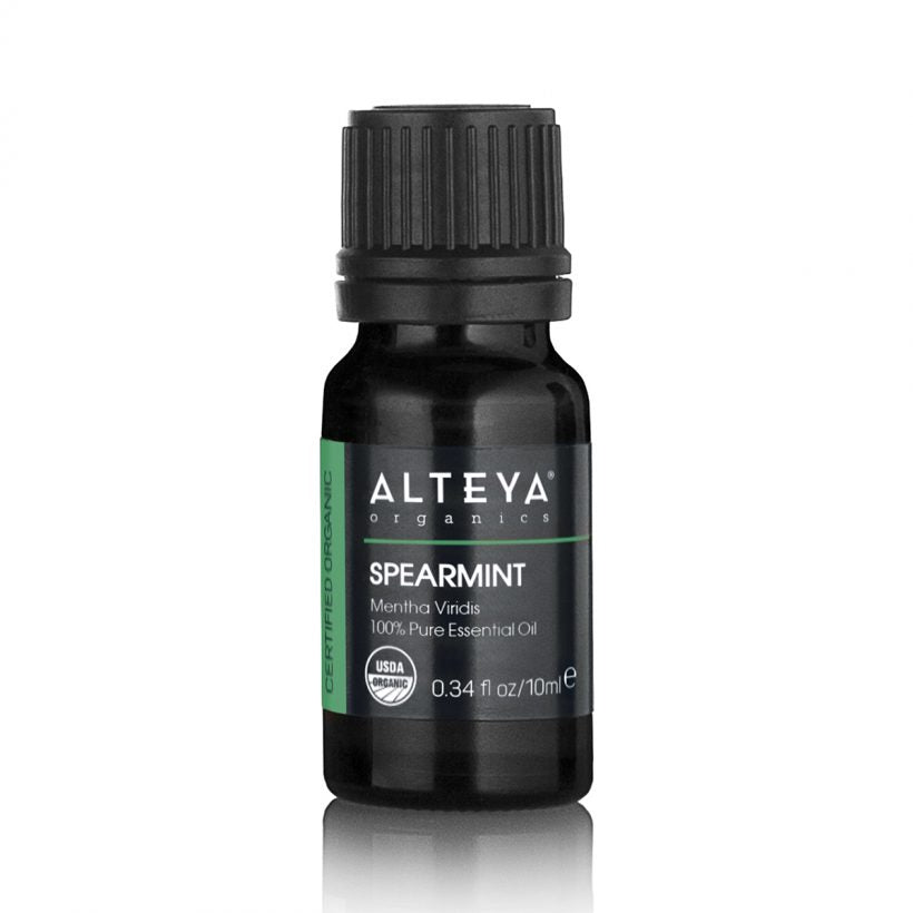 Spearmint oil, due to its carvone and limonene content, possesses natural antiseptic properties. It inhibits the growth of microbes, reducing the chances of skin infections and supporting a faster healing of broken skin.