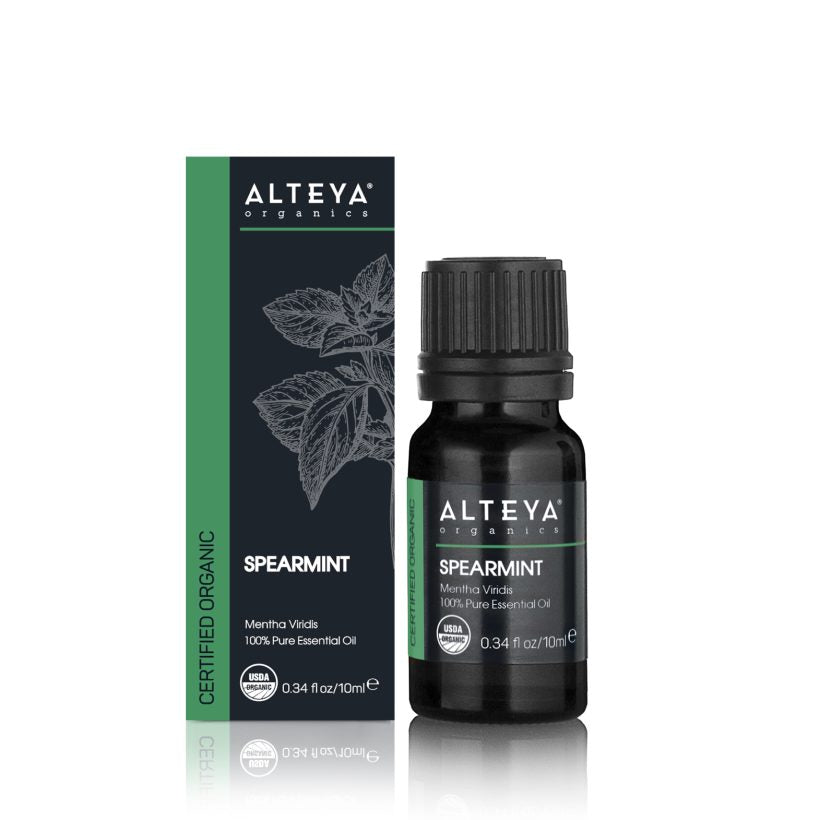 Spearmint oil is reputed to stimulate and strengthen the nerves and is also often used to treat headache. The aroma of spearmint oil is considered a good mood enhancer, believed to help diminish feelings of stress or anxiety. The fresh and invigorating scent of spearmint oil is perfect for deodorizing unpleasant odors.