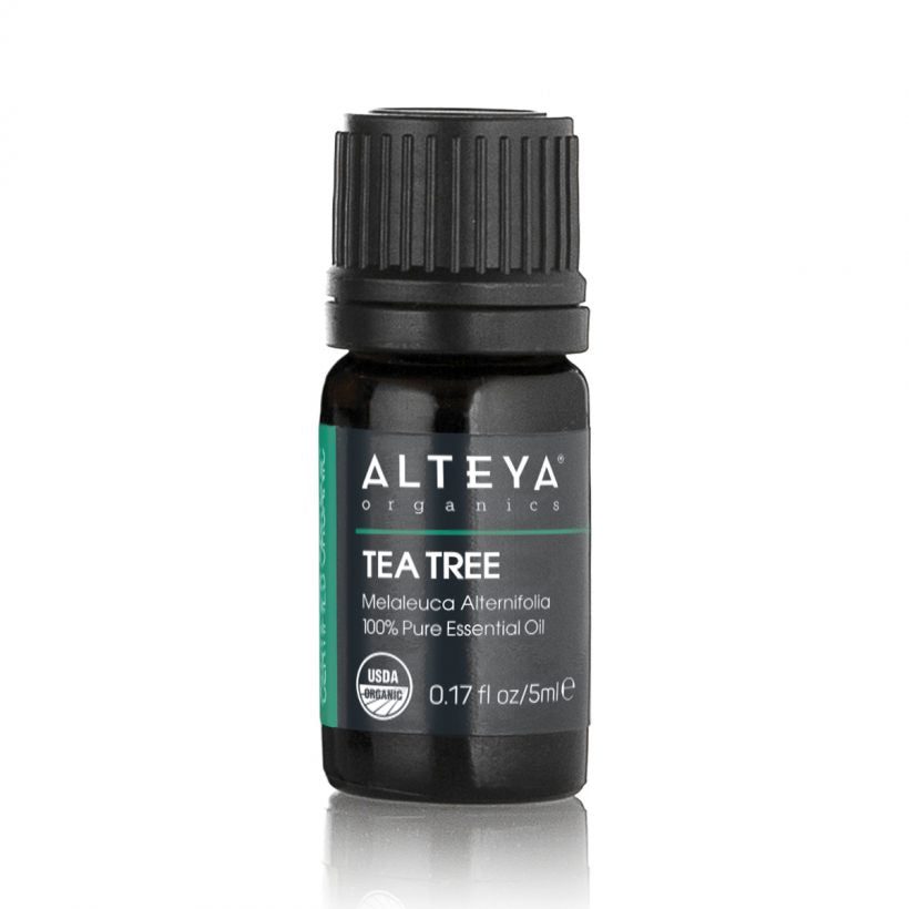 Tea tree essential oil is extracted from the leaves and twigs of the Melaleuca Alternifolia plant through steam distillation. The oil has a spicy, sharp but pleasant smell and is clear in color. This essential oil is extremely popular nowadays, mainly due to its attributed wide range of properties, including – anti-inflammatory, antibacterial, antiviral, antiseptic, antifungal. etc.