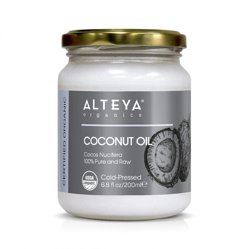 Organic-carrier-oils-Coconut-oil-200ml-alteya-organics - Coconut oil has snow white colour and is hard in consistency when kept at room temperature.