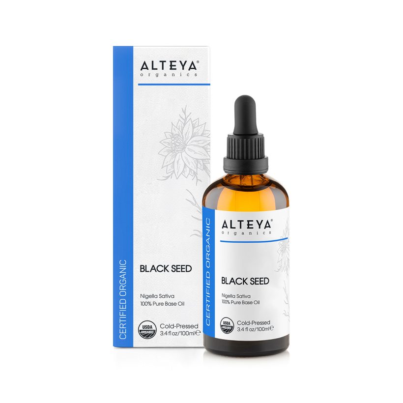 Organic-carrier-oils-organic-Black-Seed-Black-Cuming-oil-100ml-alteya-organics_box - Skin Application—apply a few drops daily or as needed to entire face – on its own or after water-based treatments. Use only as directed on unbroken skin. Hair Application—add a few drops to the lengths of hair to nourish and add shine.