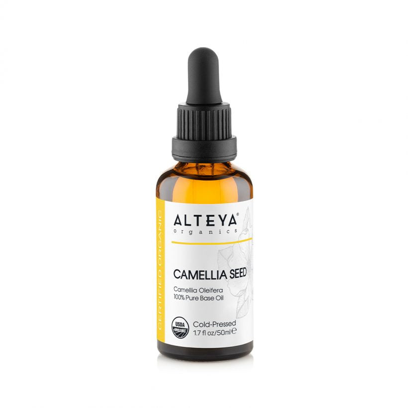 Camellia Seed Oil is beneficial because of its moisturizing and antioxidant properties. Its molecular structure and weight is similar to that of sebum, making it easy to absorb into deeper skin layers without leaving a greasy residue. This gentle oil is packed with antioxidants like omega 3, 6 and 9 fatty acids, plant collagen and squalene, that help perfect skin’s appearance and complexion.