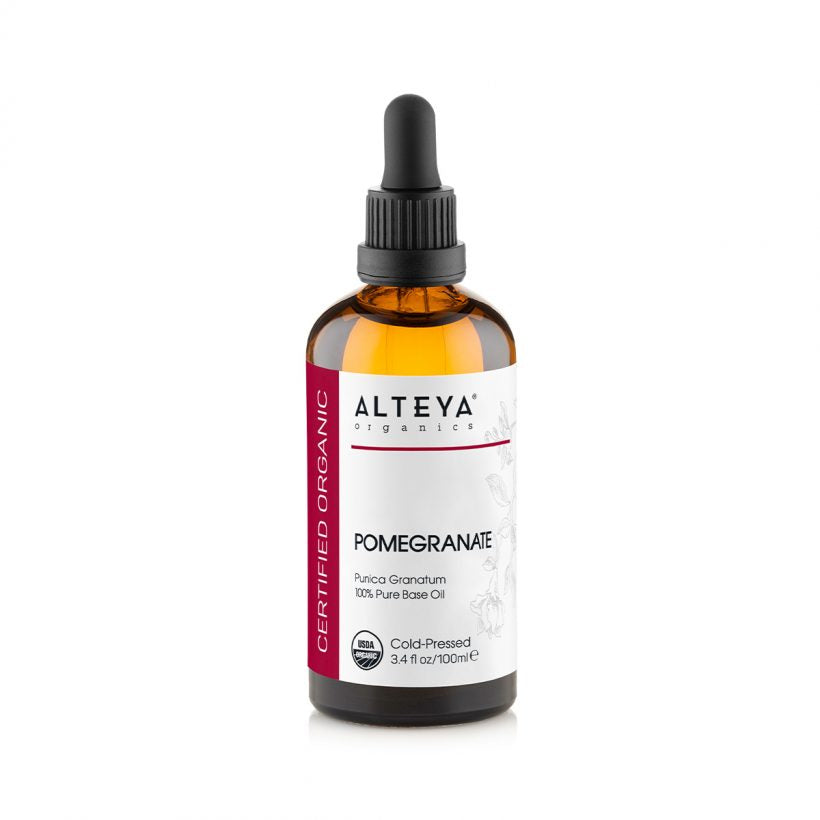 Organic-carrier-oils-organic-pomegranate-oil-100ml-alteya-organics-It may be used in skincare formulations or on its own. Suitable for all skin types, including sensitive or acne-prone skin. Can be used within most skincare formulas, including facial care preparations, soapmaking, massage oils and other body care and cosmetic products.