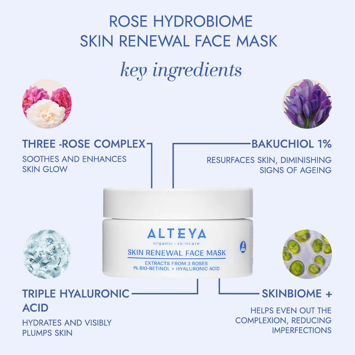 ROSE HYDROBIOME SKIN RENEWAL FACE MASK