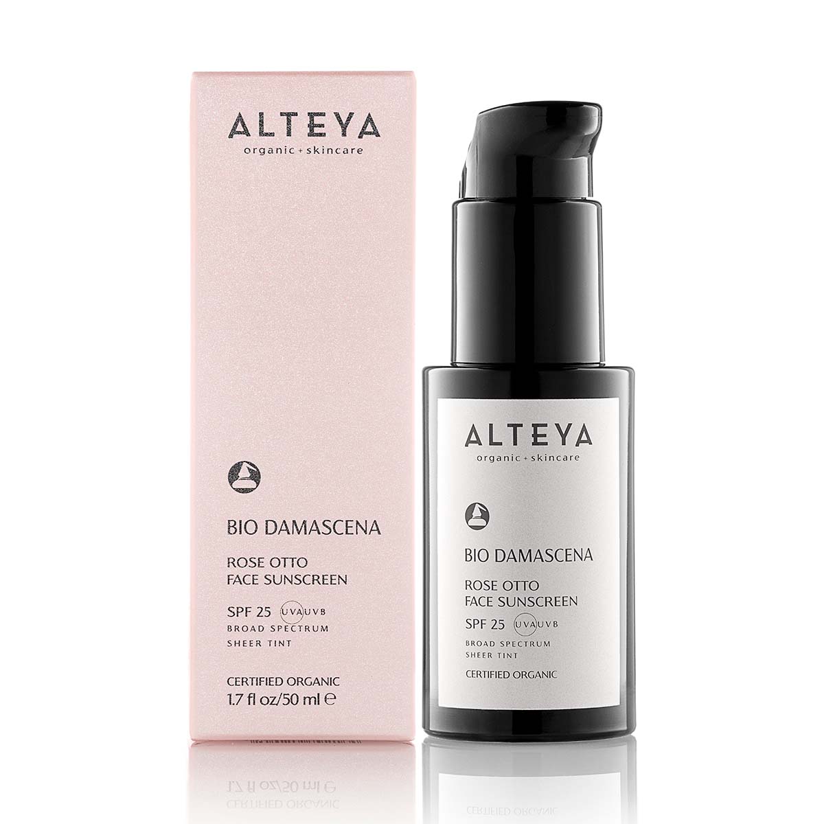 Skin-Care-Organic-Rose-Otto-Face-Sunscreen-Cream-Bio-Damascena-SPF25-Alteya-Organics - A potent extract of Crystalized Tears of Chios supports youthful, radiant complexion and reduces the appearance of fine lines and wrinkles, while Acai and Sea buckthorn extracts offer a rich source of antioxidants to protect and soothe skin, leaving it moist and glowing. The unique mineral sunscreen formula is suitable for everyday use and can be worn under makeup.