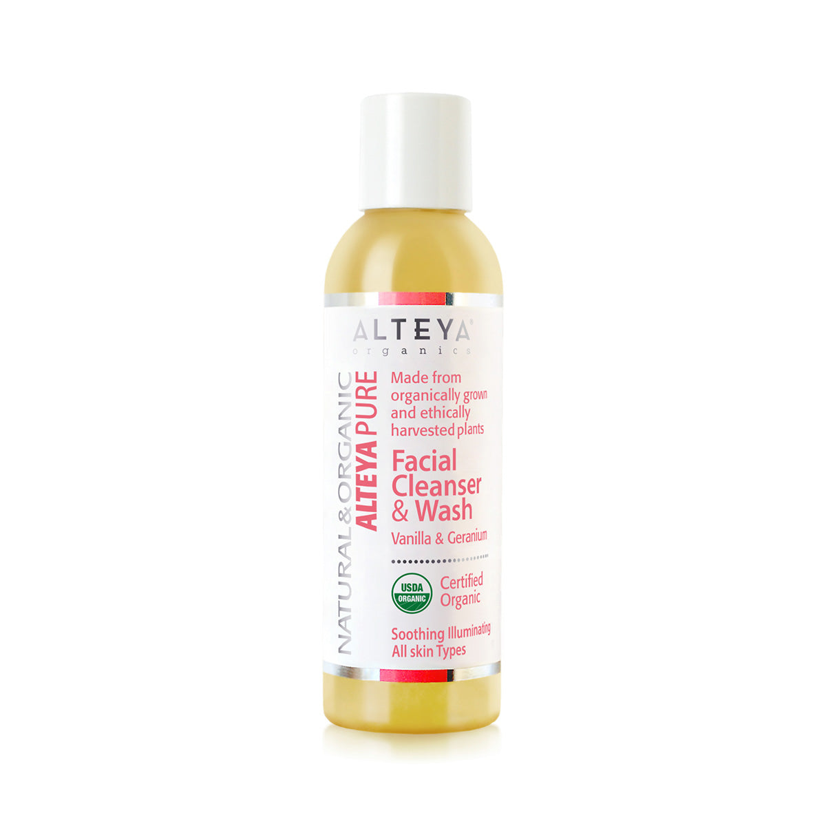 Gentle and Organic, Alteya’s Vanilla & Geranium Facial Cleanser enriched with pure essential oils to gently and effectively clean skin from everyday impurities, make up, and excess oils. Skin looks and feels fresh, soft and healthy. The sensual Vanilla and Geranium soothe and calm skin and help improve skin’s tone and texture.