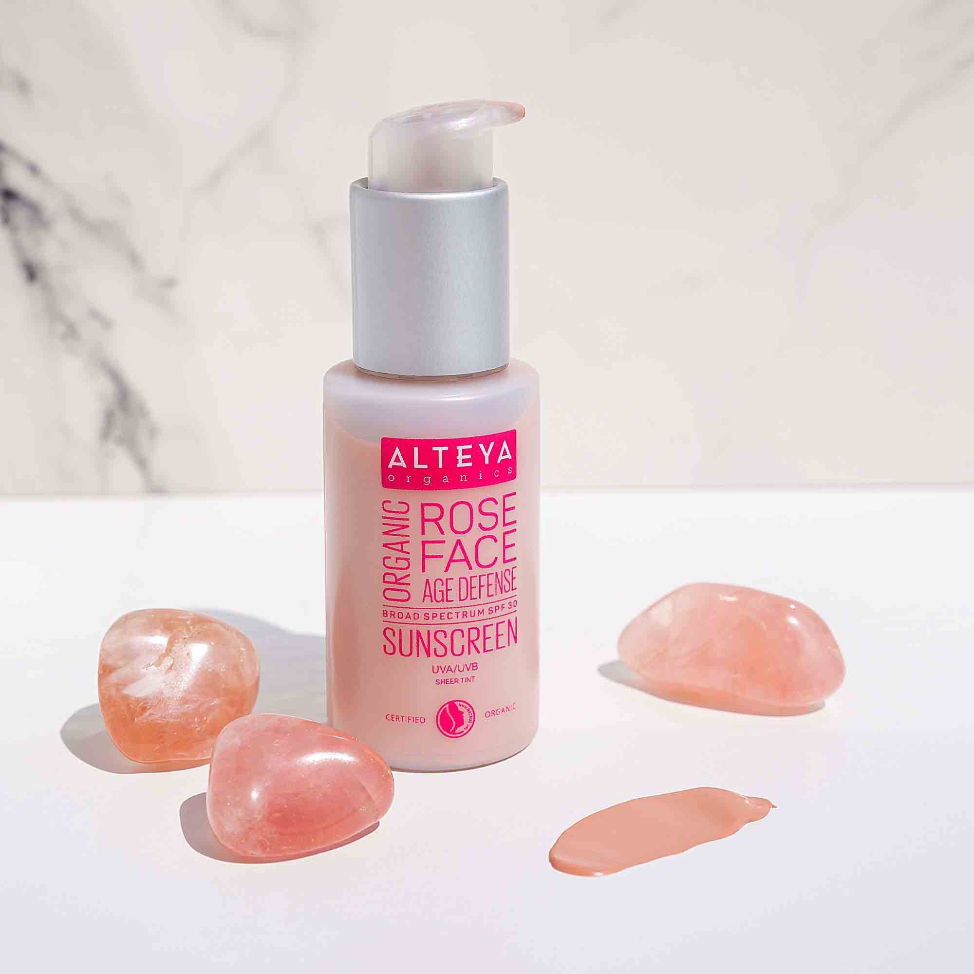 organic sunscreen rose face cream spf30