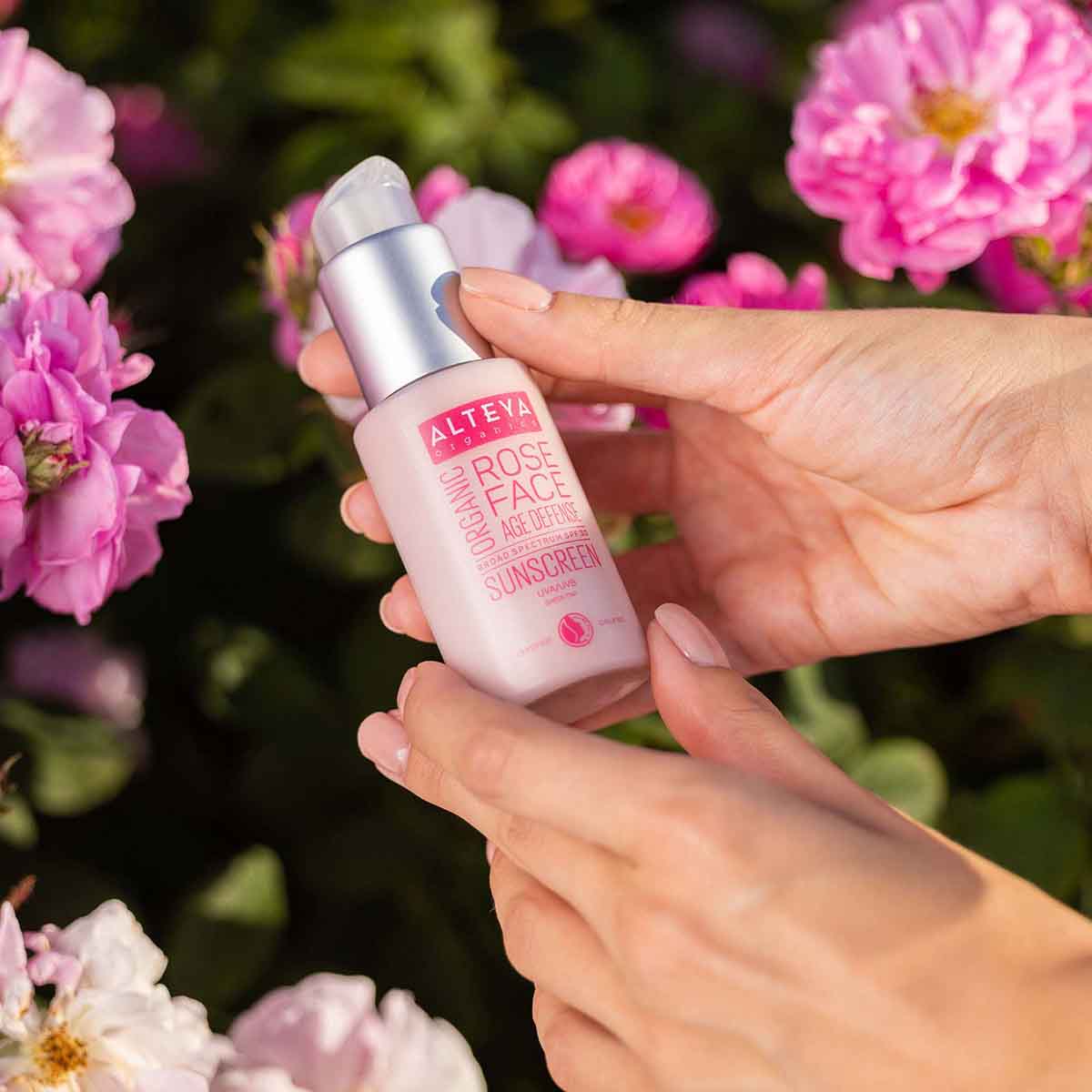 organic sunscreen rose face cream spf30