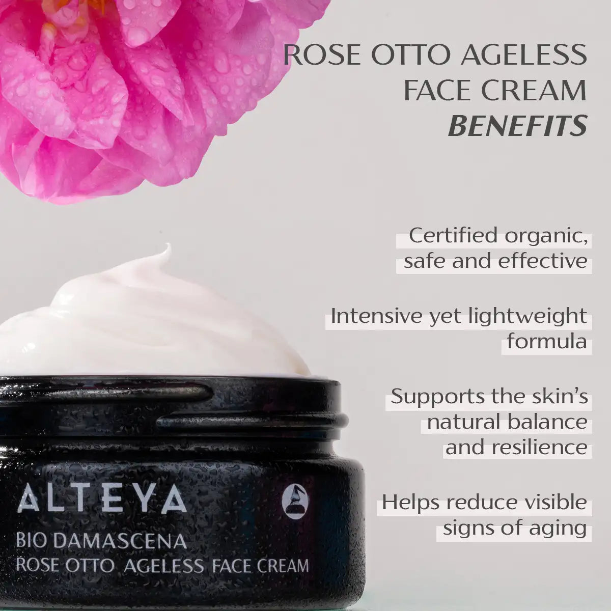 benefits rose otto ageless face cream bio damascena