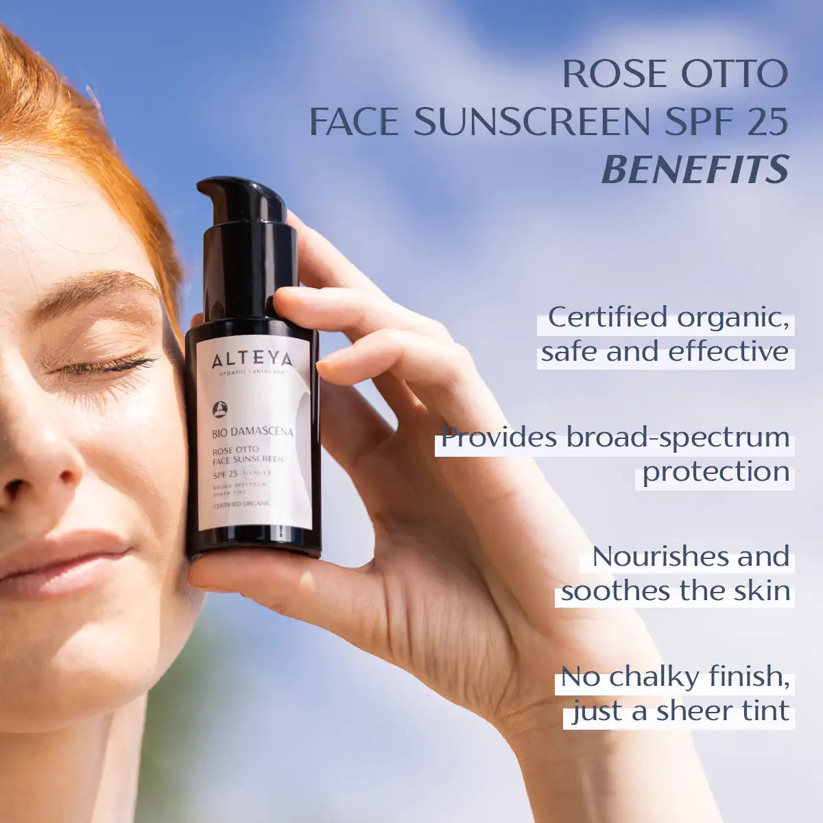 benefits rose otto face sunscreen spf 25 bio damascena