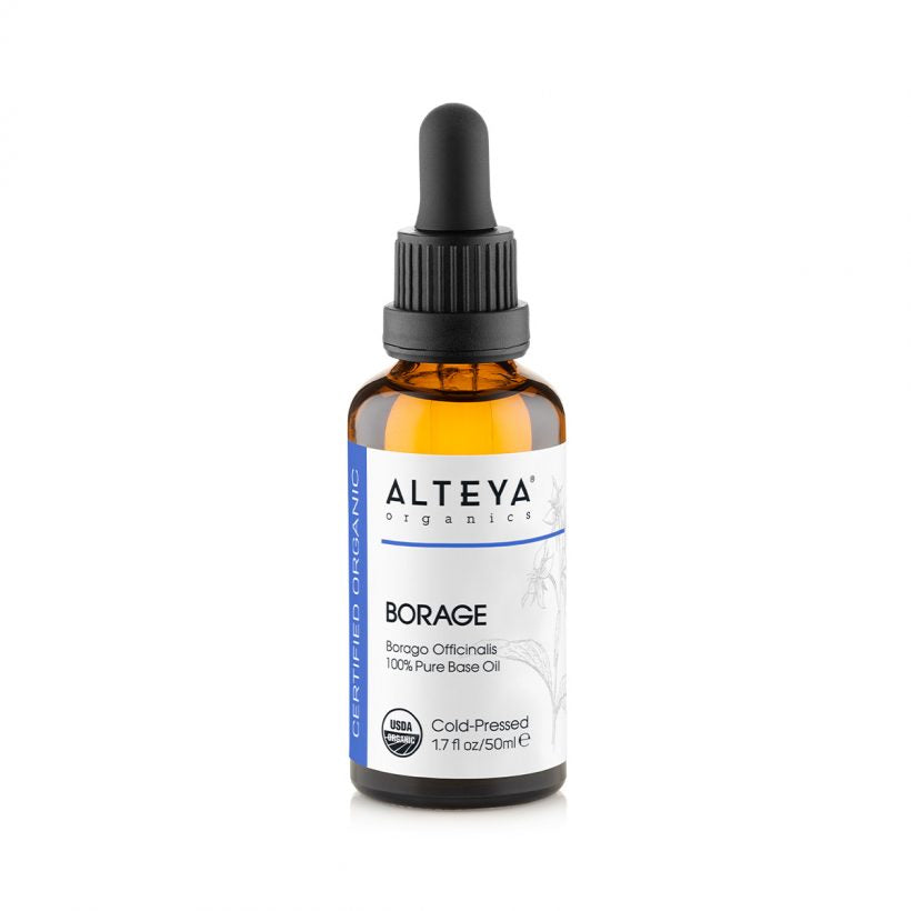 organic-carrier-oils-borage-oil-50ml-alteya-organics - It may be used in skincare formulations or on its own. Can be used within most skincare formulas, including facial care preparations, soapmaking, massage oils and other body care and cosmetic products.