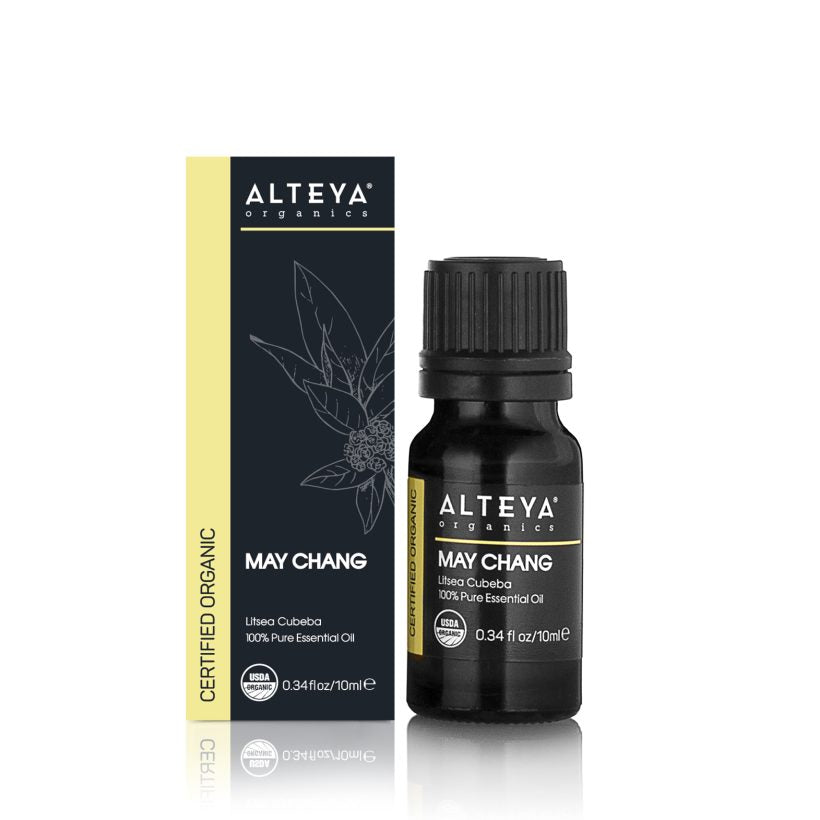 organic-essential-oils-Organic-May-Chang-Oil-10ml-alteya-organics-box - This oil is known for its various benefits for skin, among which are purifying, balancing and energizing. It is often referred to as the ‘Oil of Tranquility’ by aromatherapists because of its relaxing properties.