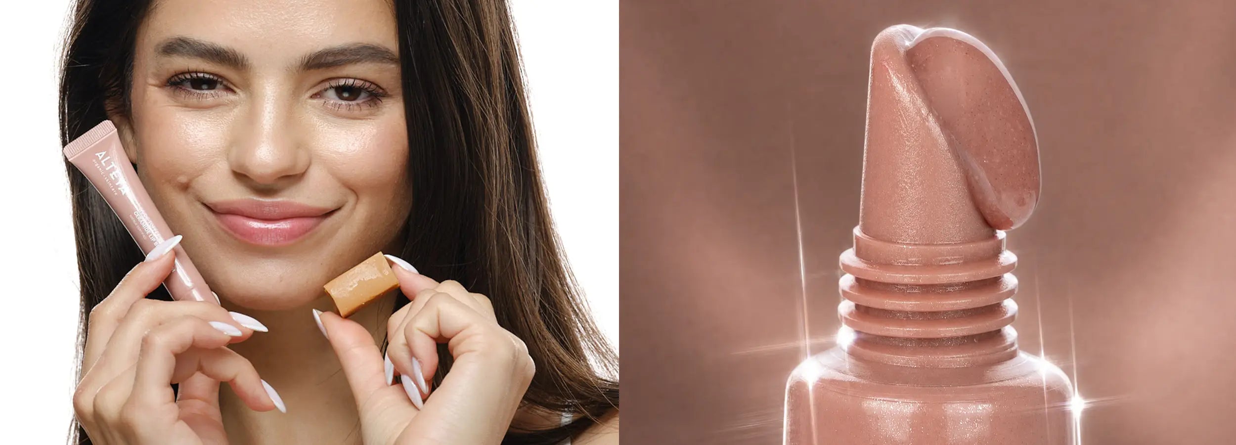 Nude Toffee Brown Organic Lip balm banner