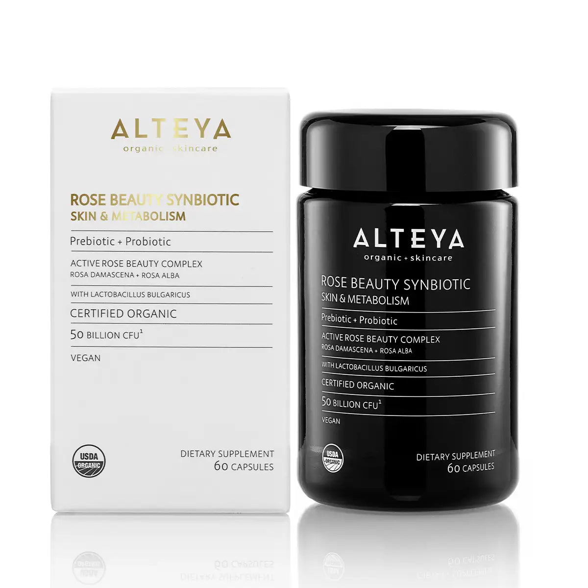 rose beauty synbiotic skin & metabolism prebiotic + probiotic active rose beauty complex