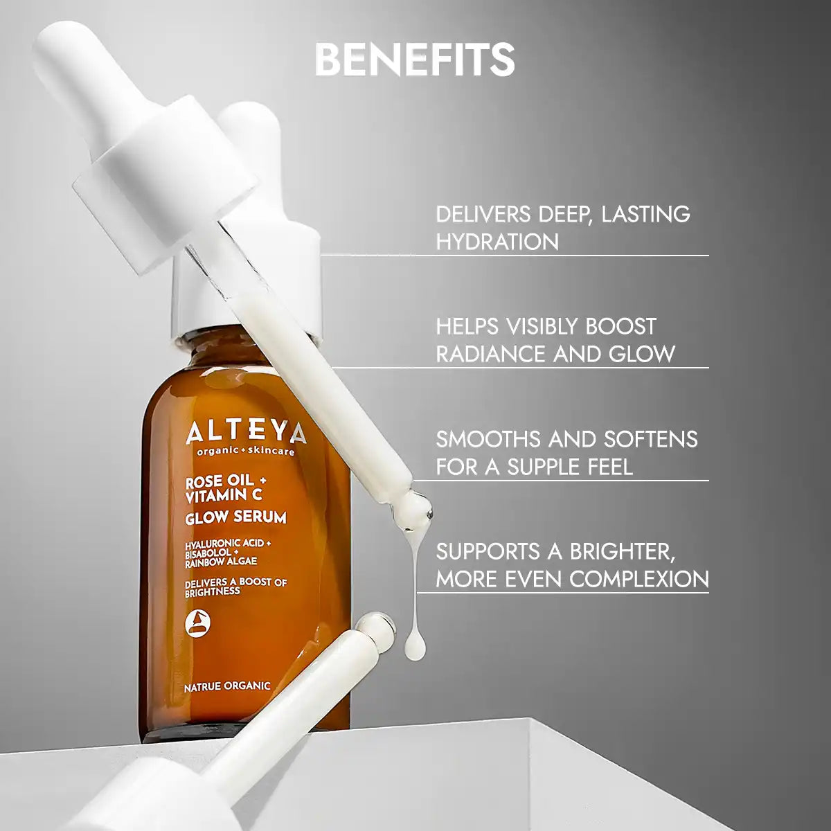 benefits for rose oil and vitamin with glow serum luminous rose