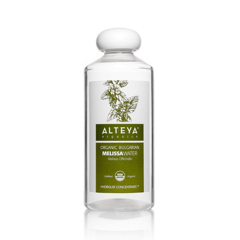 Floral-waters-Organic-Bulgarian-Melissa-Water-500-ml-Alteya-Organics - Alteya’s 100% pure Melissa Flower Water is obtained by steam distillation of fresh, organic Melissa flowers. This very gentle flower water helps awaken and tone dull skin. It is also useful for troublesome skin and helps against skin irritation and inflammation. Its pleasant, fresh, lemony scent uplifts the spirits and revitalizes the mind.
