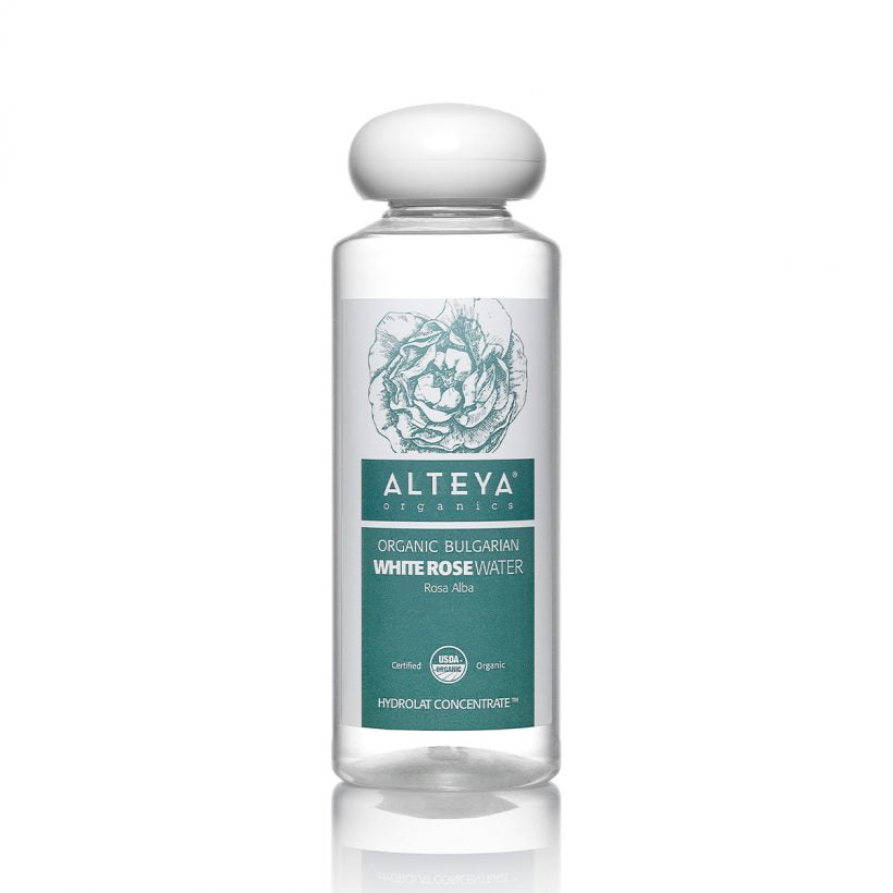 Alteya’s 100% pure, steam distilled white rose water is made of fresh, organic Rosa Alba blossoms one of the rarest oil-bearing roses. As compared to our pink Rosa Damascena water, this one has lighter and more delicate floral aroma. It carries all the fragrance complexity of the white Rose Alba. By using a unique distillation technique, which embodies century-old traditions and modern technologies we distill a special grade white rose flower water that preserves the biodynamic energy of the rose plant. 