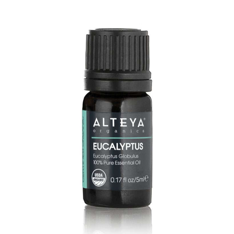 Eucalyptus essential oil is extracted from the skin and leaves of the Eucalyptus Globulus tree by steam distillation. It is transparent fluid with cool refreshing, woody and medicinal scent.