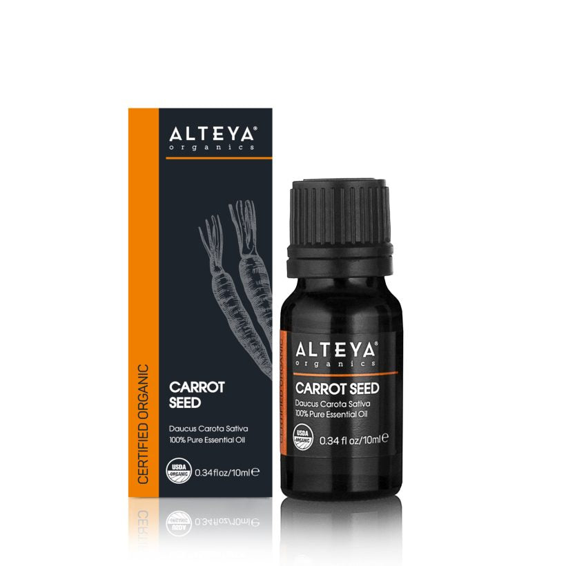 Used in aromatherapy, Carrot seed oil is believed to have a stimulating effect that improves circulation and function of the brain and nervous system. By stimulating the release of digestive enzymes, and specific hormones, it helps maintain the efficient function of the gastrointestinal system.