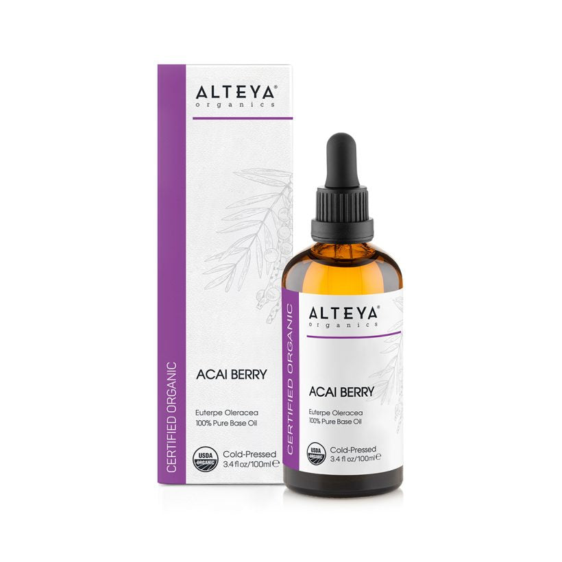 Organic-carrier-oils-organic-Acai-Berry-Oil_100ml-alteya-organics_box - It may be used in skincare formulations or on its own. Can be used within most skincare formulas, including facial care preparations, soapmaking, massage oils and other body care and cosmetic products.