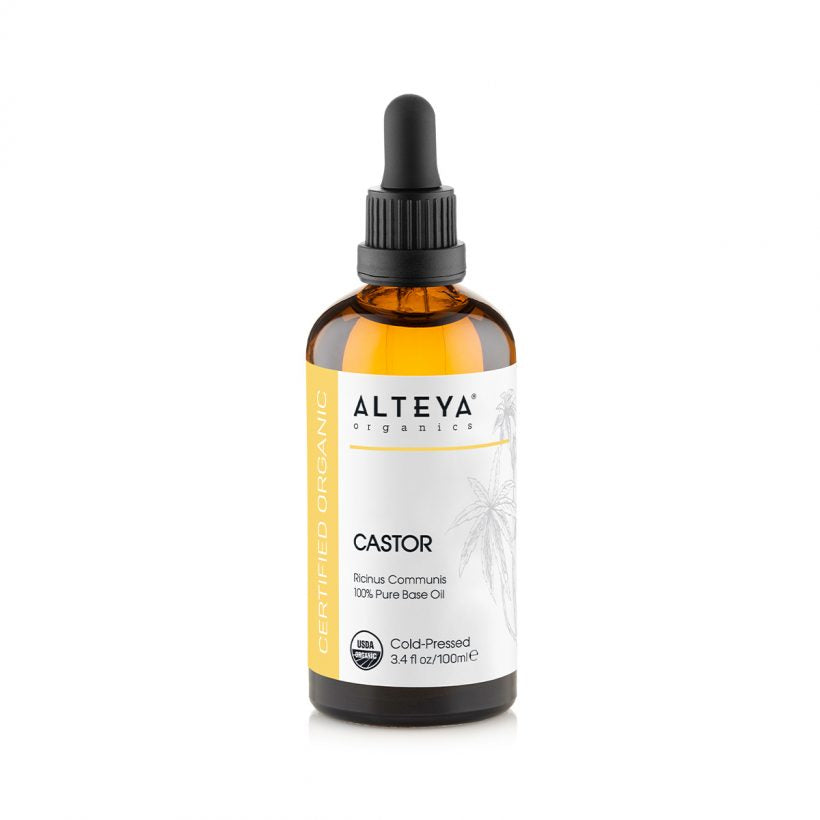 Castor oil is rich in ricinoleic acid and provides excellent hydration, making skin smooth and supple. It contains triglycerides that might be helpful in removing impurities from skin. This thick oil helps create a protective layer on hair and scalp, preventing moisture loss and is also known to encourage a healthy hair growth.