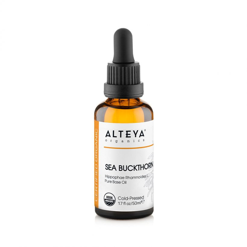 Organic Sea Buckthorn Oil has fruity, slightly pungent aroma and is suitable for all skin types. It is a true powerhouse oil abundant in essential fatty acids, tocopherols, carotenoids and phytosterols that help restore skin’s appearance, promoting elasticity and firmness. Sea Buckthorn oil contains Omega 7, which is known for its strong antioxidant and anti-inflammatory benefits.