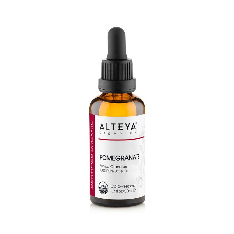 This nutrient dense oil rich in vitamin C and essential antioxidants has energizing and stimulating effect on skin and scalp. Pomegranate seed oil contains a rare compound – an essential fatty acid known as punicic acid (also called omega 5). It has been found to help reduce the appearance of inflammation, support collagen fibers and promote elasticity. Pomegranate oil has been used to improve the appearance of damaged skin and scars.