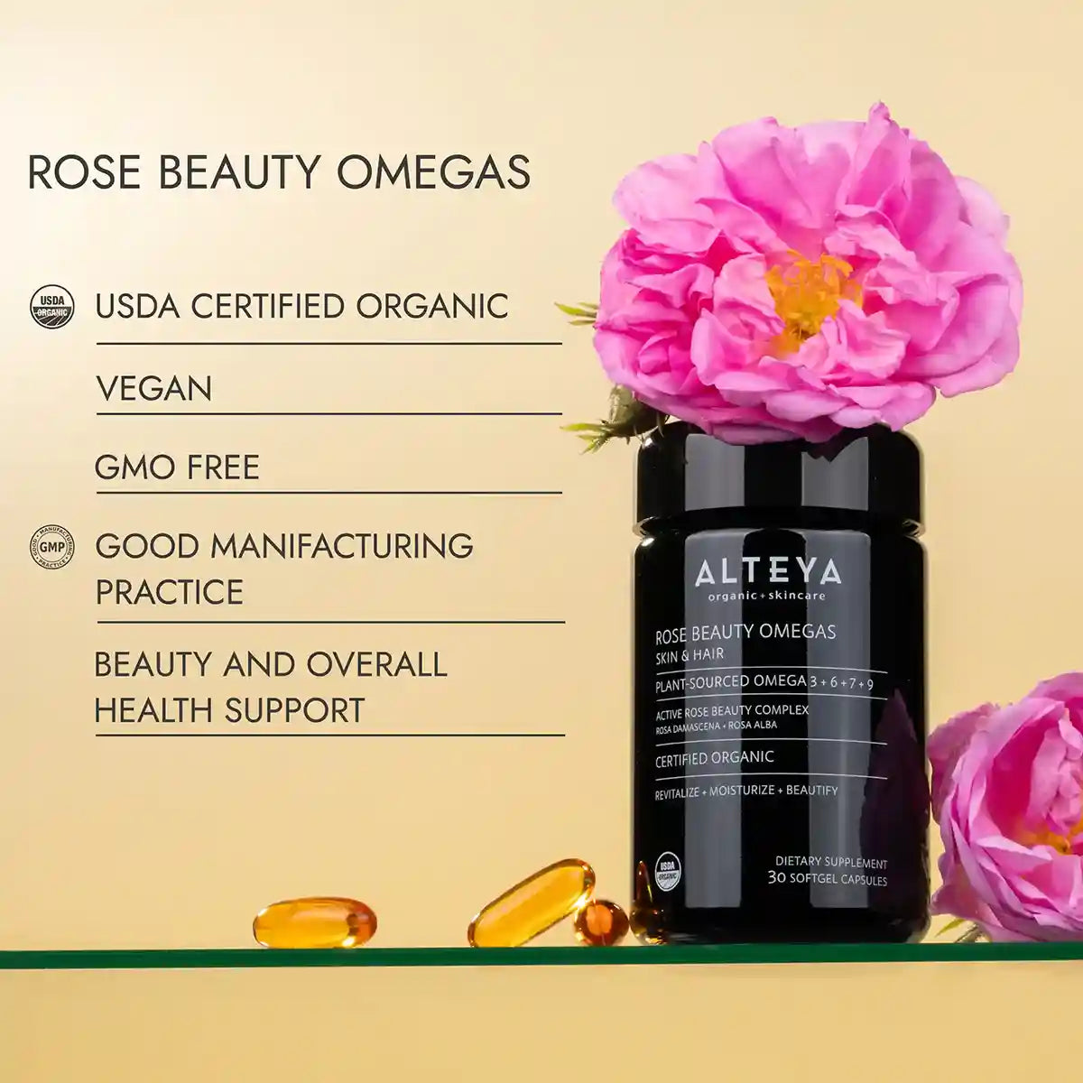 Rose Beauty Omegas organic certified