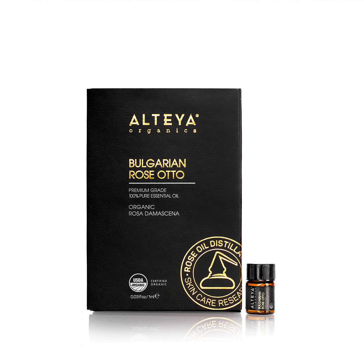 Alteya’s Rose Essential Oil is certified organic according to the strict USDA, National Organic Program standards. Our organic roses are grown without the use of pesticides, herbicides, or any other harmful additives.