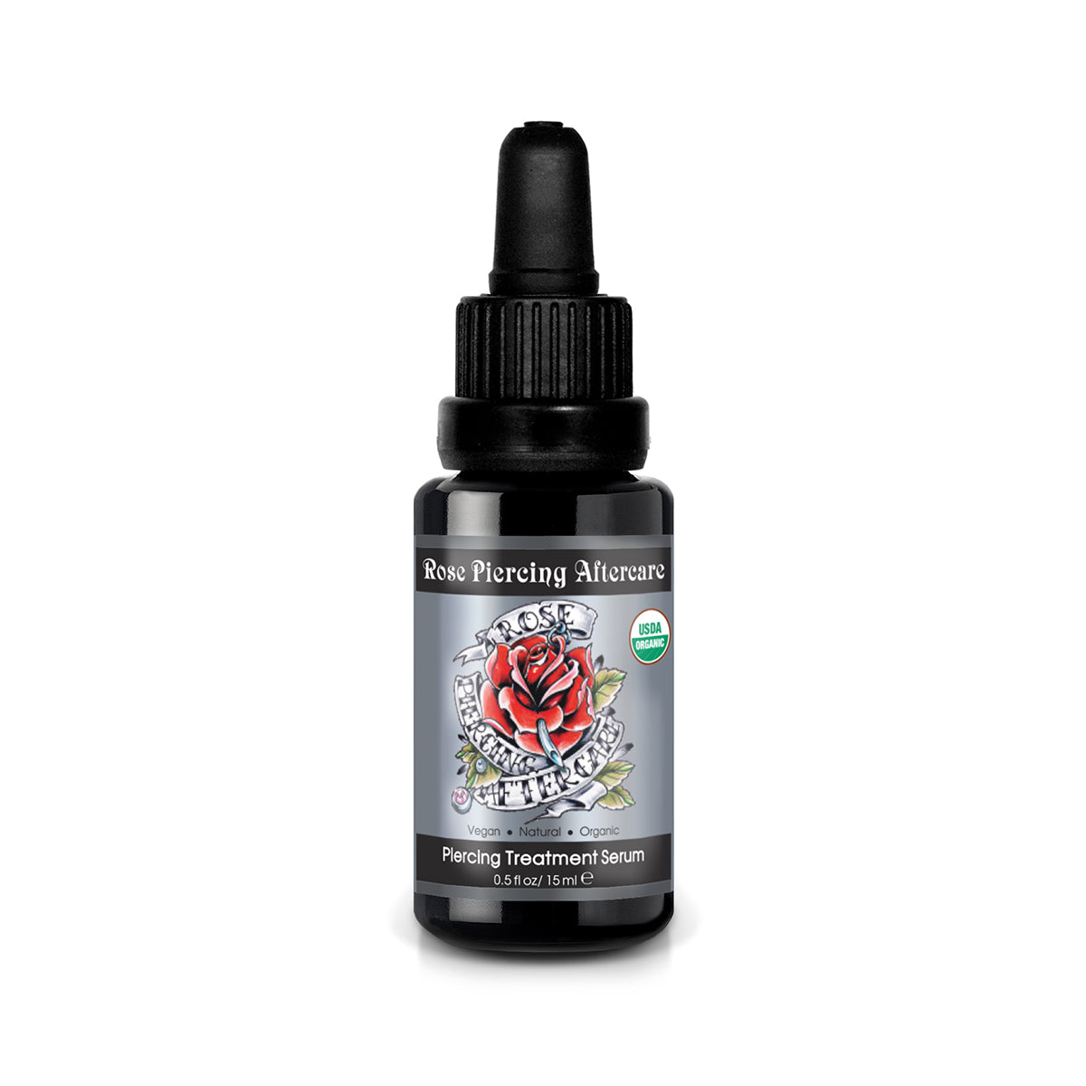 After many months of hard work, we have developed a super-healing body piercing serum. It's a unique blend of natural botanicals which have been used for thousands of years. After extensive research on the different tribal rituals; careful studying of the properties of different botanicals, and conducting thousands of experiments we have finished our Rose Body Piercing Aftercare.