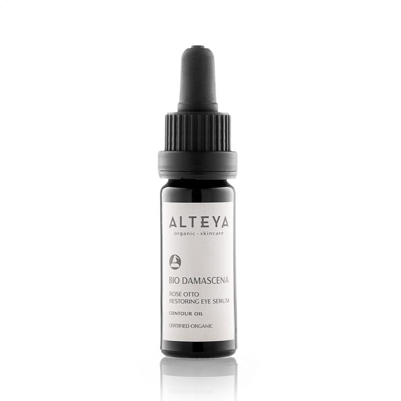Skin-care-Organic-Rose-Otto-Restoring-Eye-Serum-Bio-Damascena-alteya-organics - This deeply moisturizing eye treatment helps energize and clarify tired-looking eyes and forms a protective film around the fragile eye area. Formulated to smooth, tone and brighten the eye area for a youthful, well-rested and radiant appearance. Rich in antioxidants and nutrients, it works to promote elasticity and firmness.