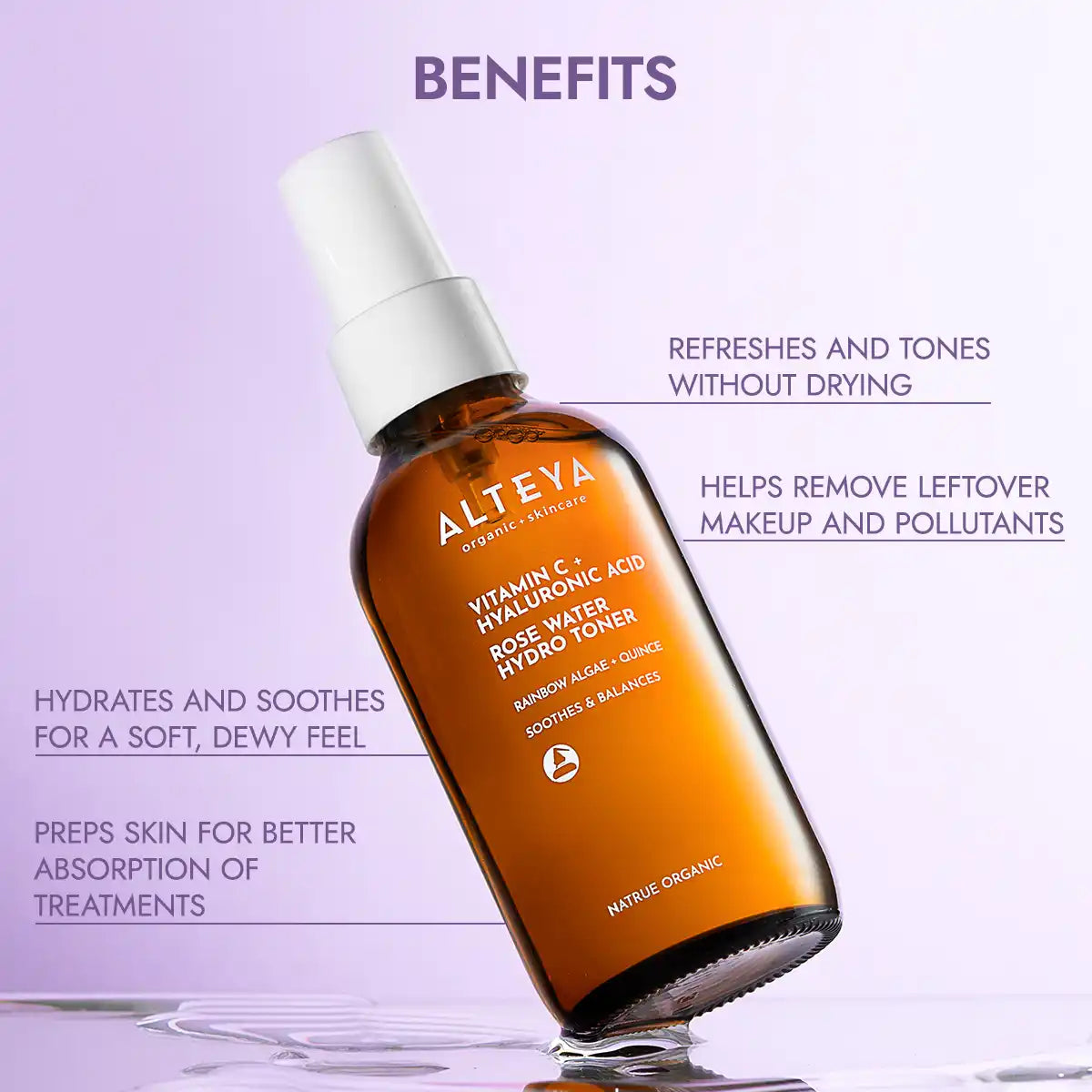 benefits for luminous rose vitamin c and hyaluronic acid rose water hydro toner 