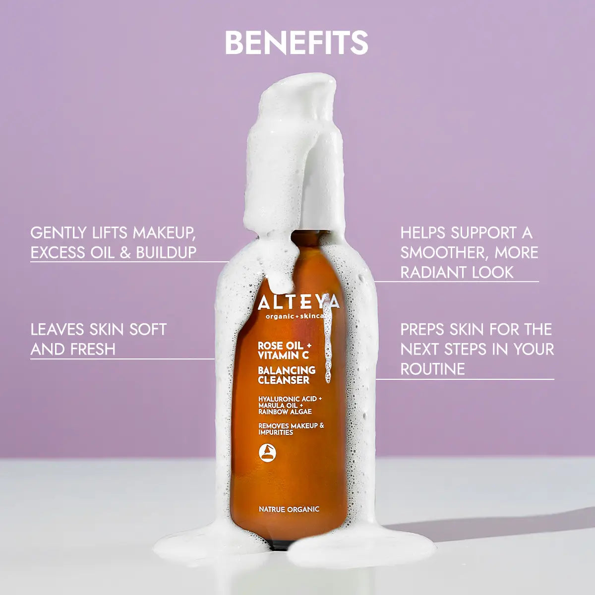 benefits for luminous rose balancing cleanser 