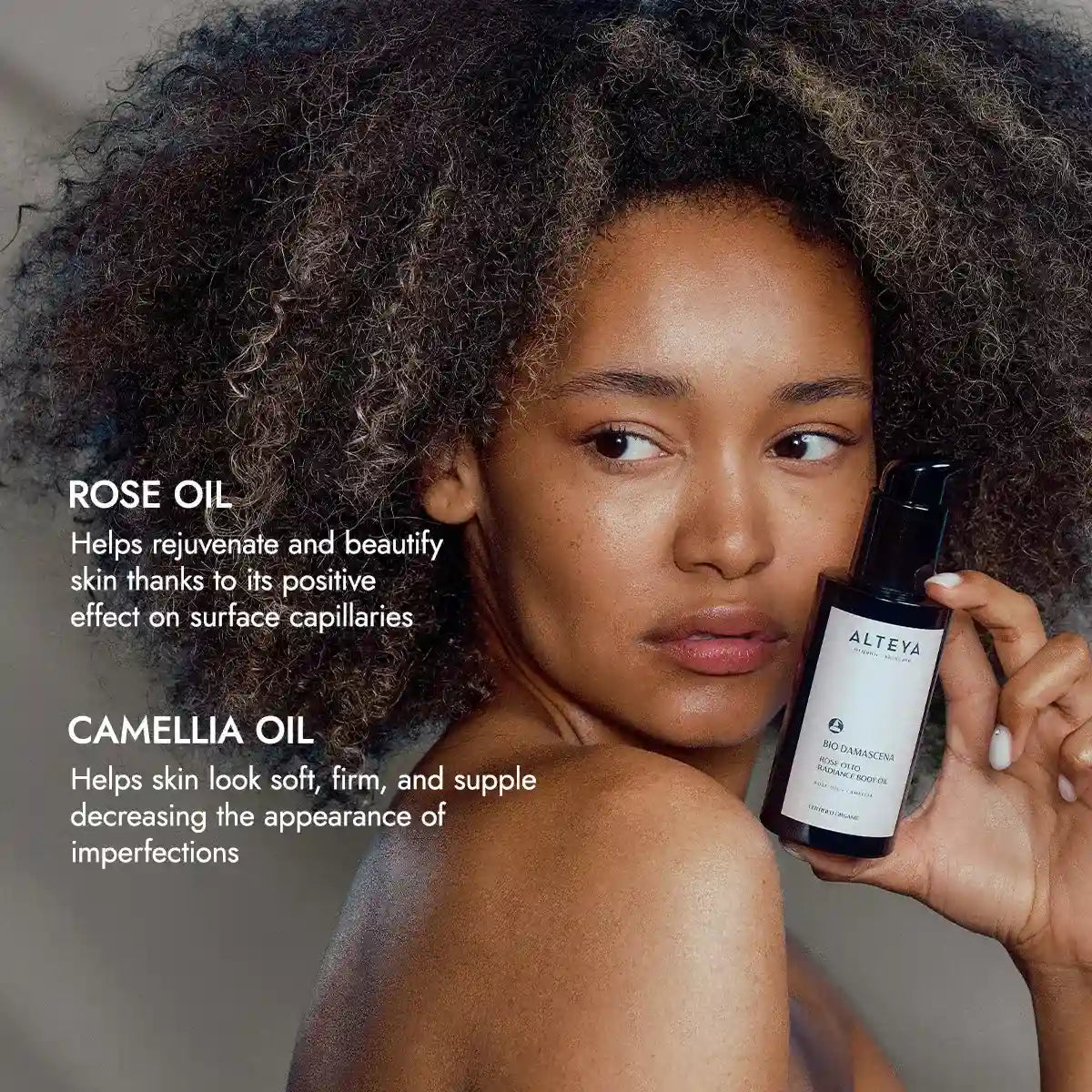 ingedients rose otto radiance body oil bio damascena