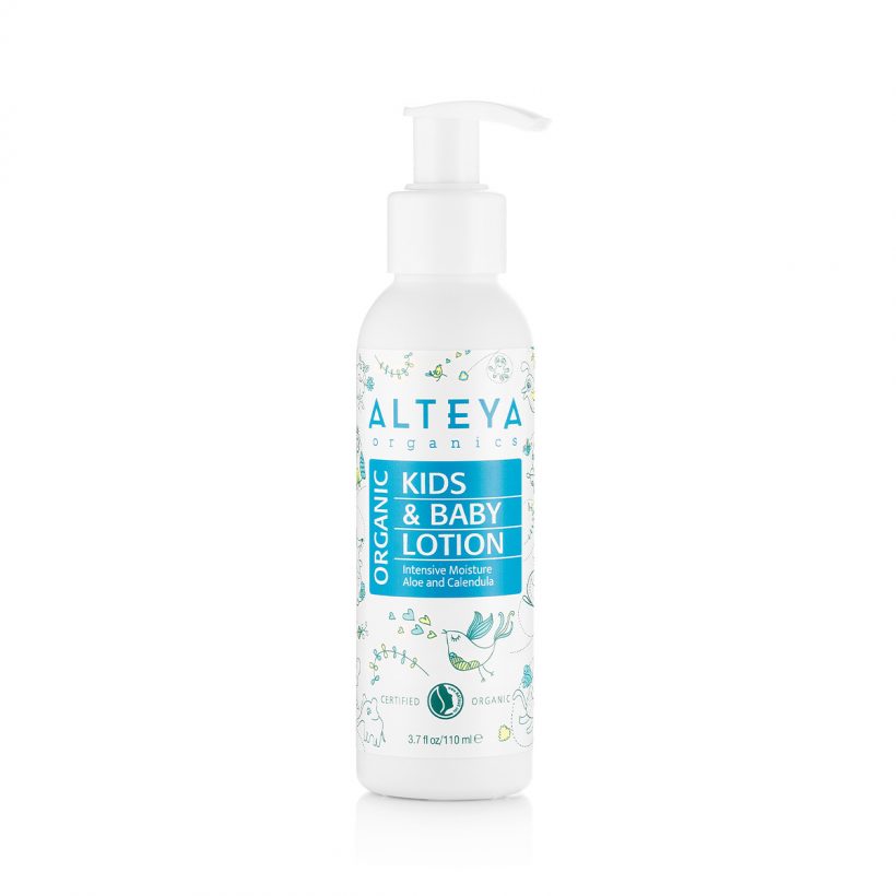 Our Certified Organic Lotion is designed for the special needs of delicate, sensitive skin of babies and kids. The gentle formula contains natural organic butters and oils, rich in vitamins and minerals, to soothe, nourish and protect skin, supporting skin’s natural moisture balance. Easily absorbed, this lotion creates lasting comfort and sensory pleasure.