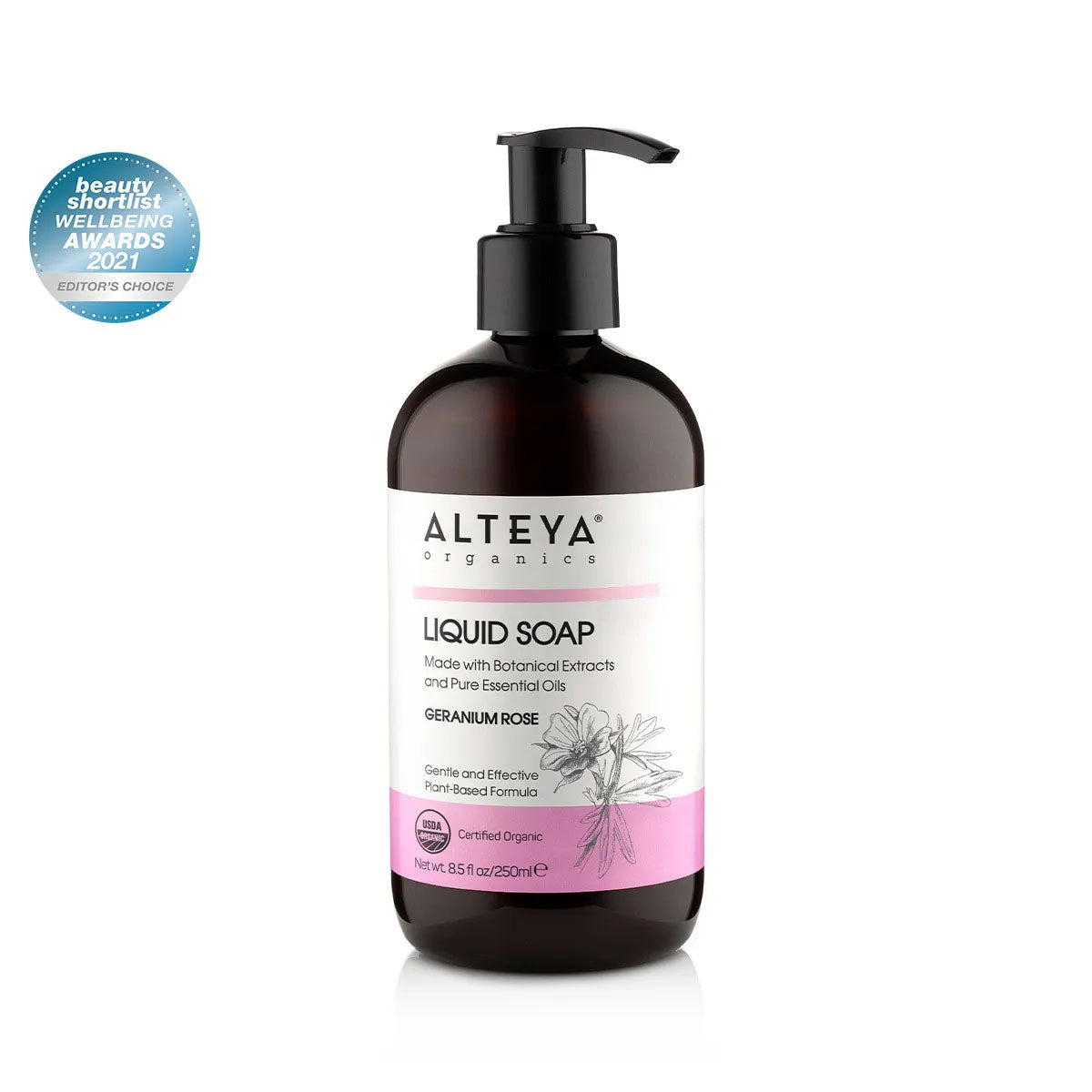 Alteya’s Liquid Soap, with its mild formula, gently cleanses skin without over-drying.  Formulated with an organic blend of moisturizing and skin-conditioning ingredients and aromatic essential oils, this gentle soap helps maintain the natural moisture balance of the skin.